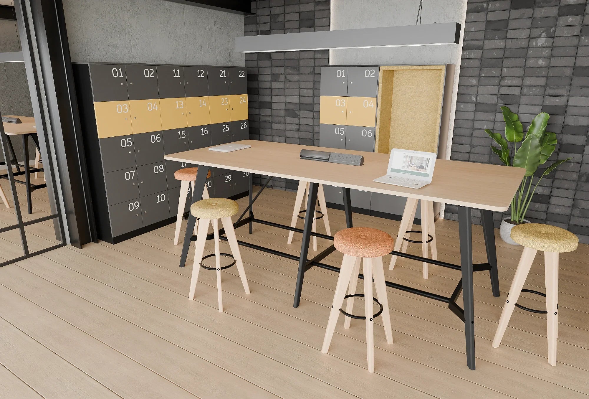 Ws.D Alega High-Bench with Oak Legs