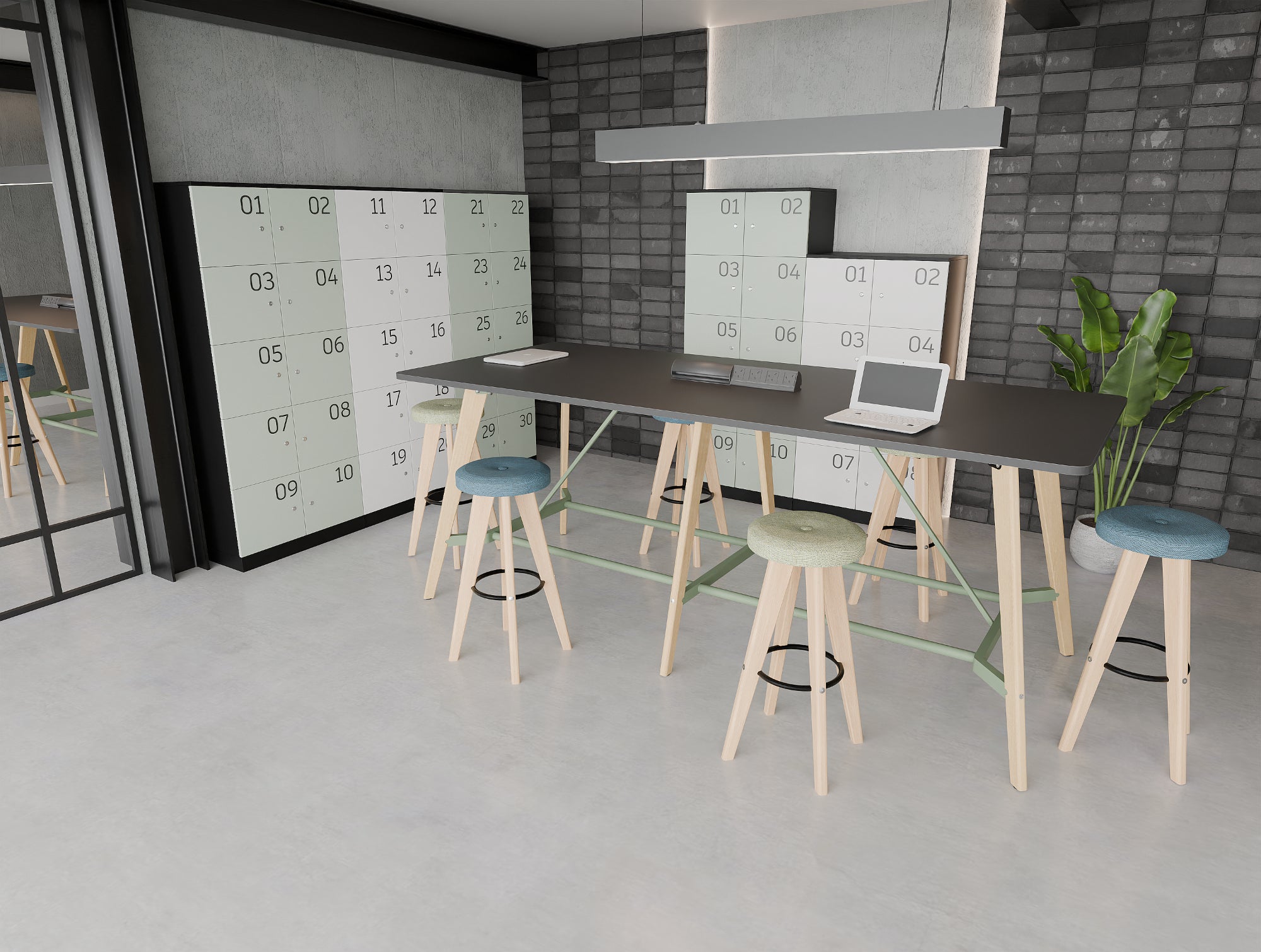 Ws.D Alega 2-Piece Poseur Table with Oak Legs