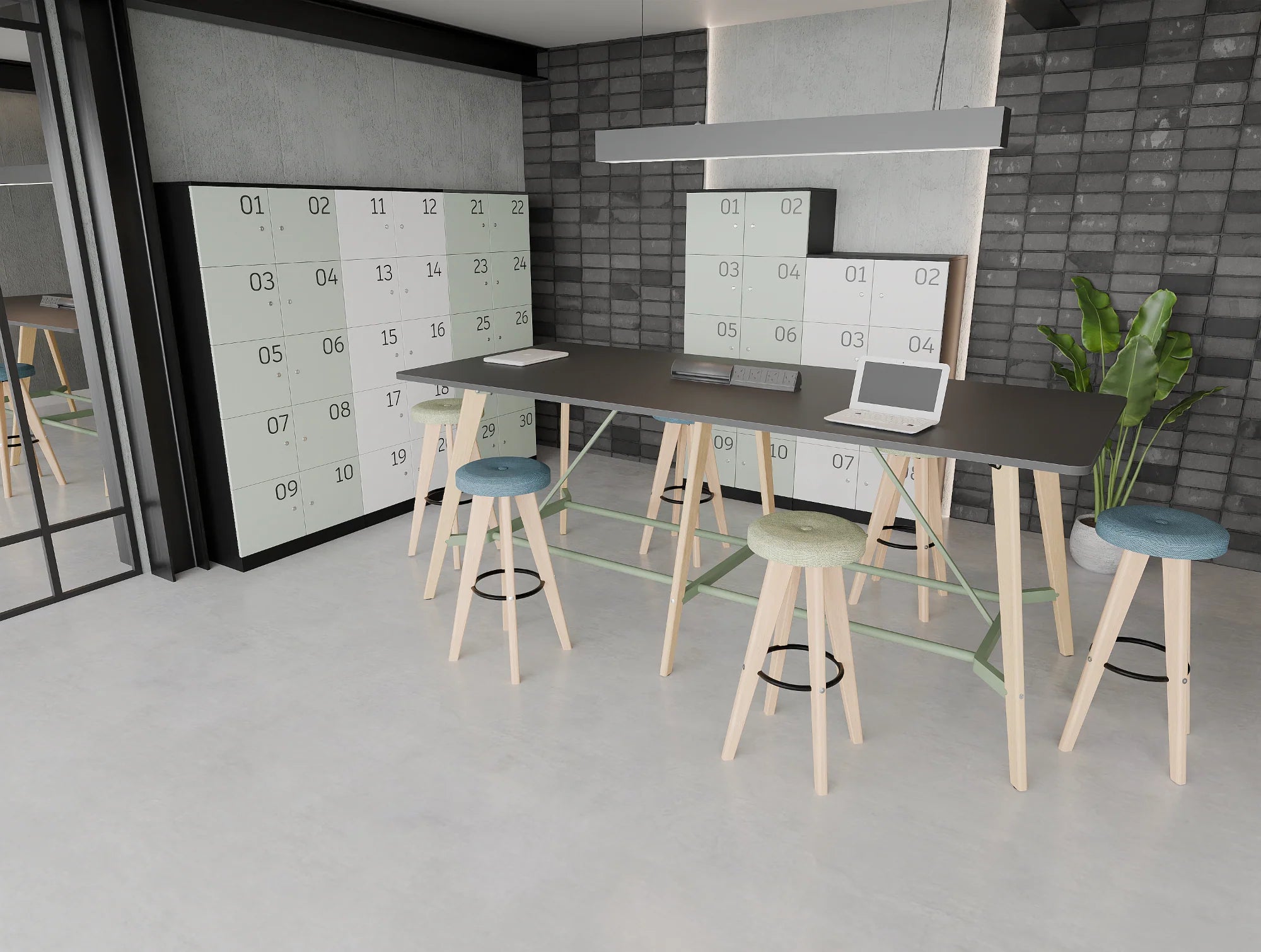 Ws.D Alega High-Bench with Oak Legs