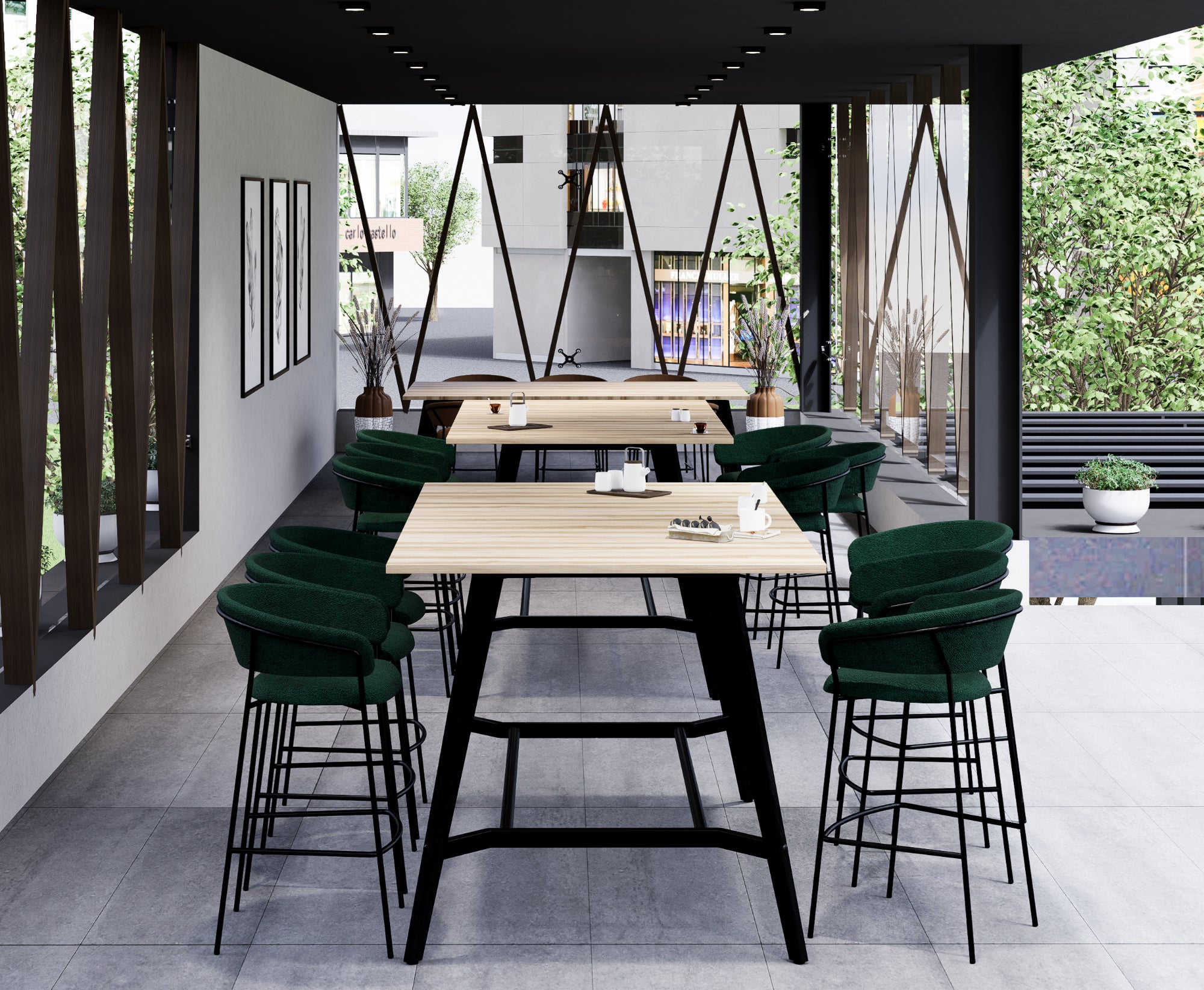 Ws.D Alega 3-Piece Poseur Table with Oak Legs