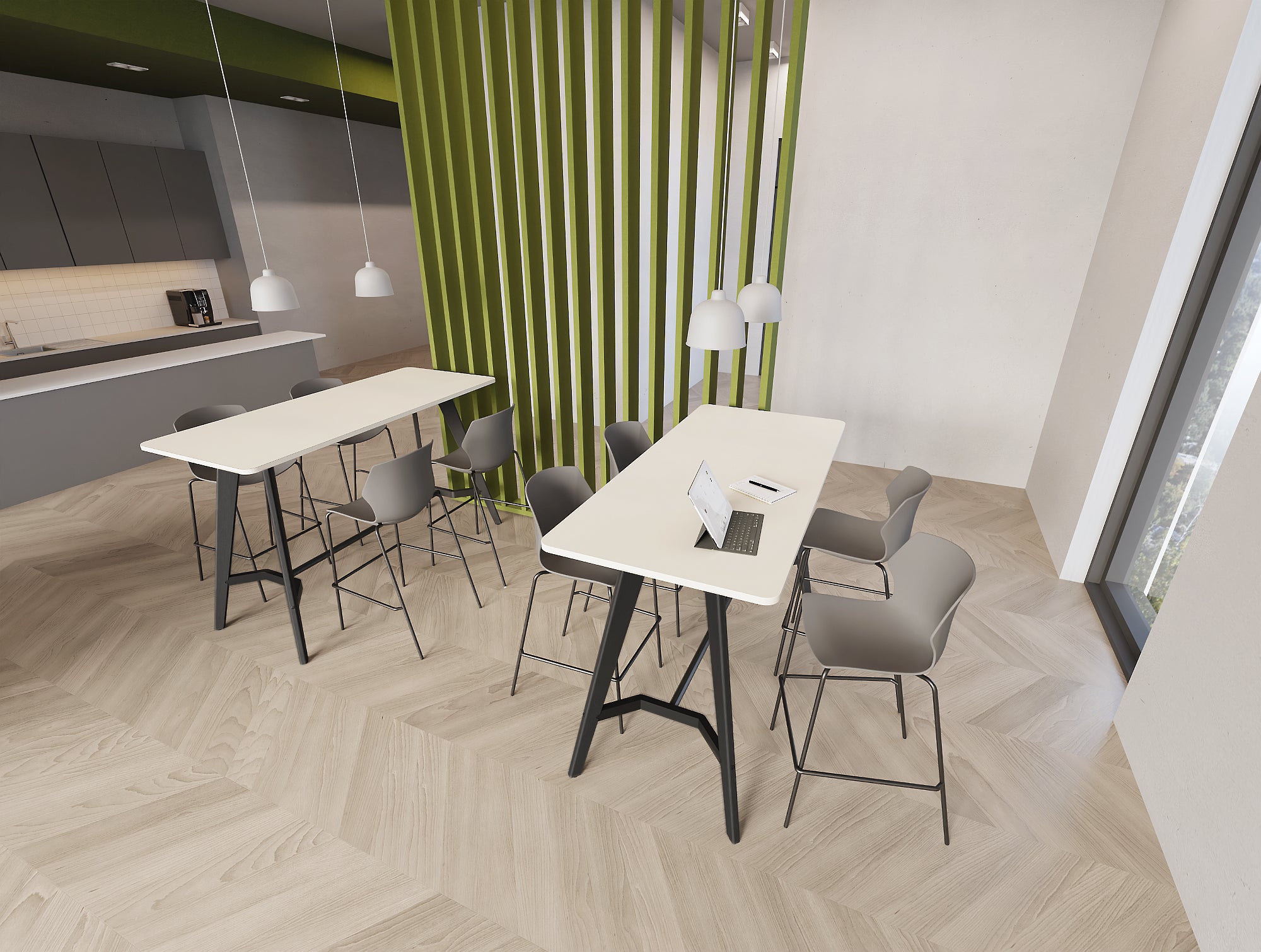 Ws.D Alega 3-Piece Table with Oak Legs