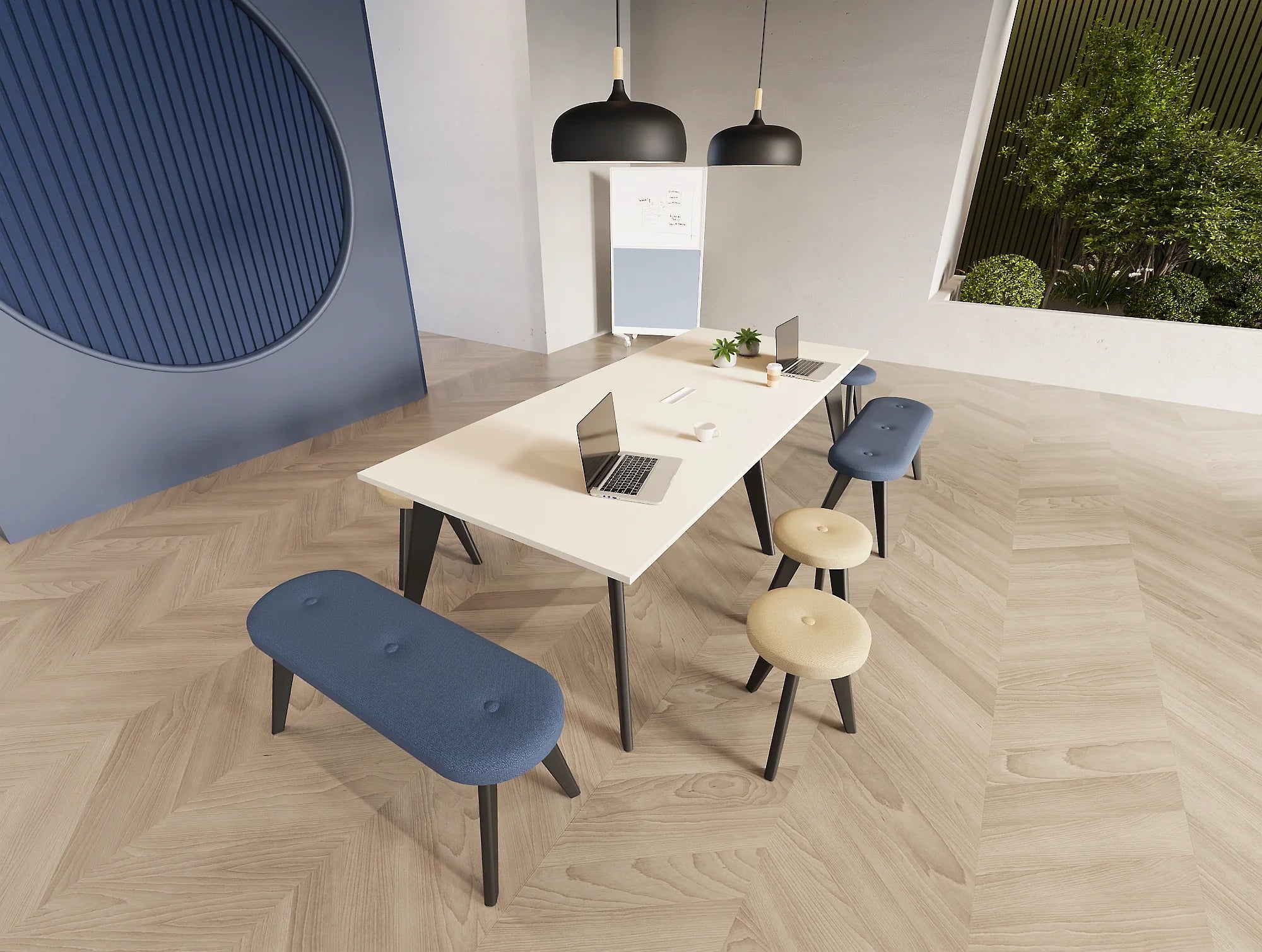 Ws.D Alega High-Bench with Oak Legs