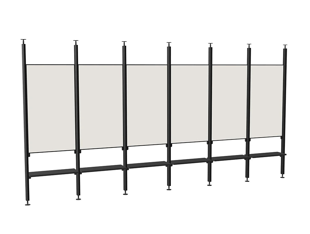 Ws.D Decora Modular Glassboard Zoning System with Shelves