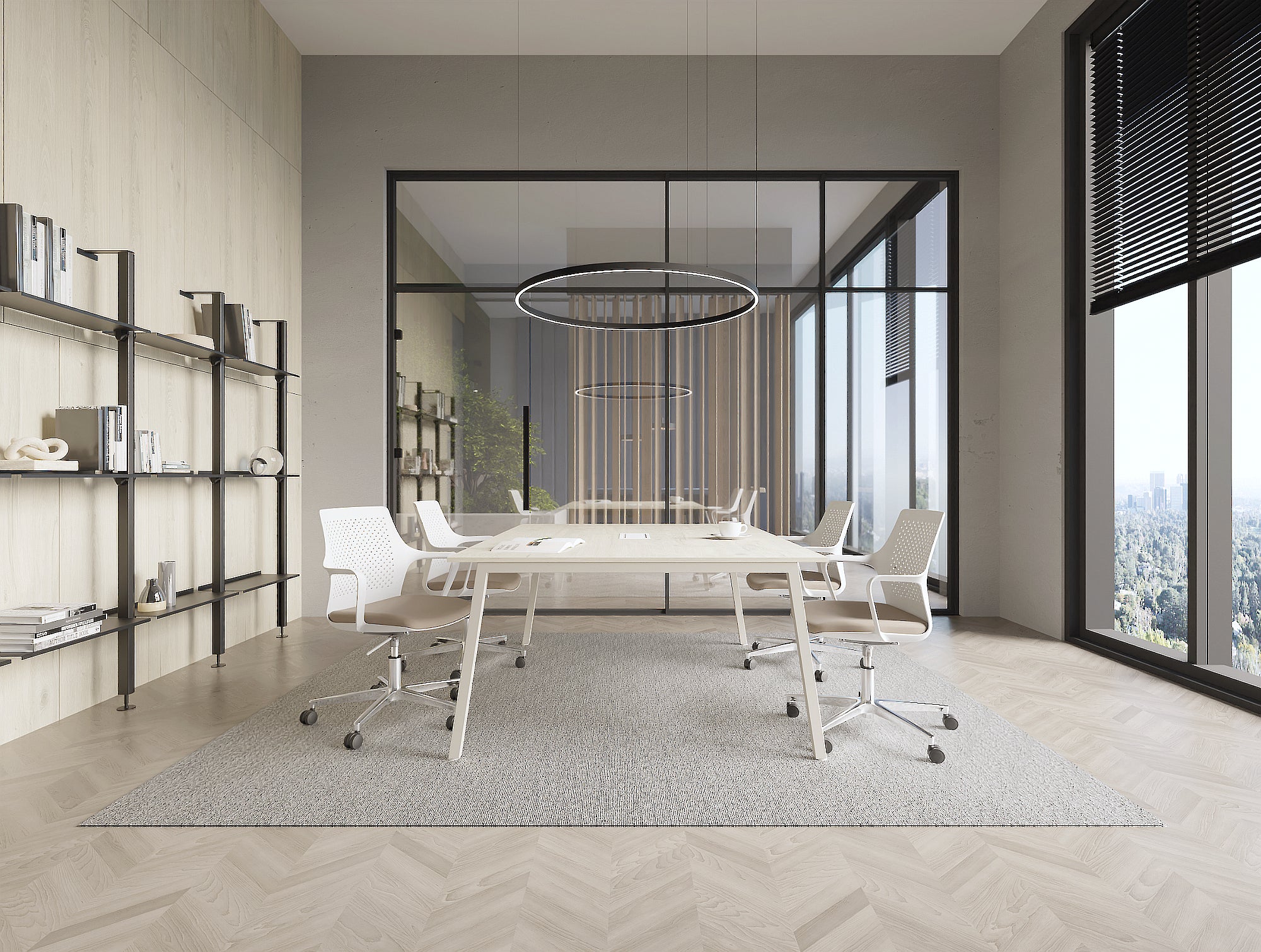 Ws.D Gesture Meeting Room Chair with Five Star Base on Castors and Footrest