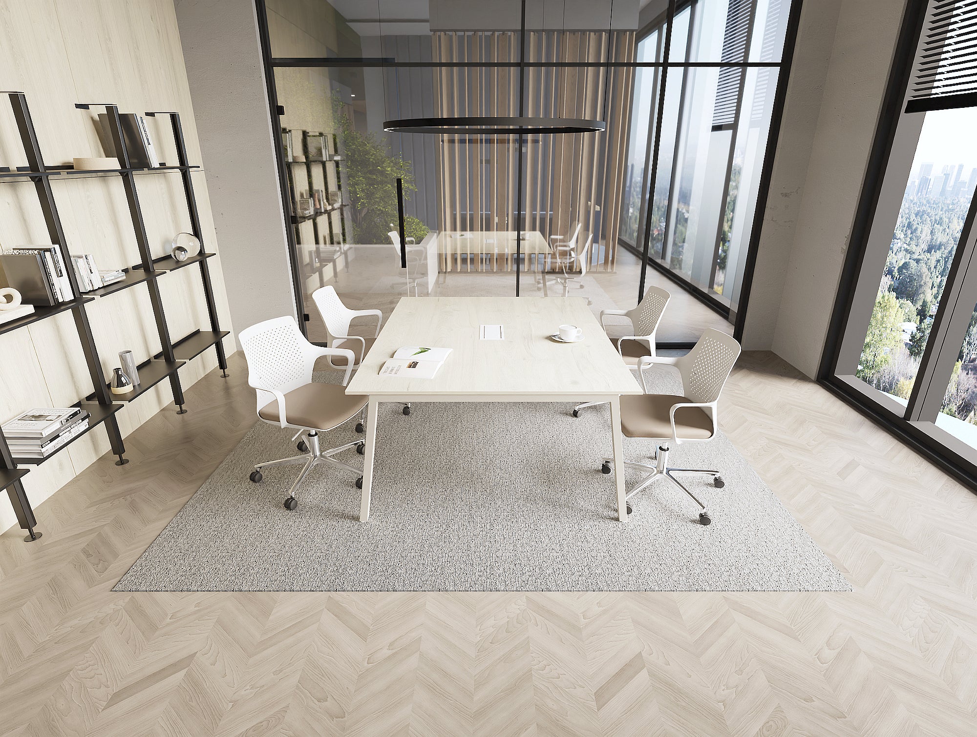 Ws.D Gesture Meeting Room Chair with Five Star Base on Castors and Footrest