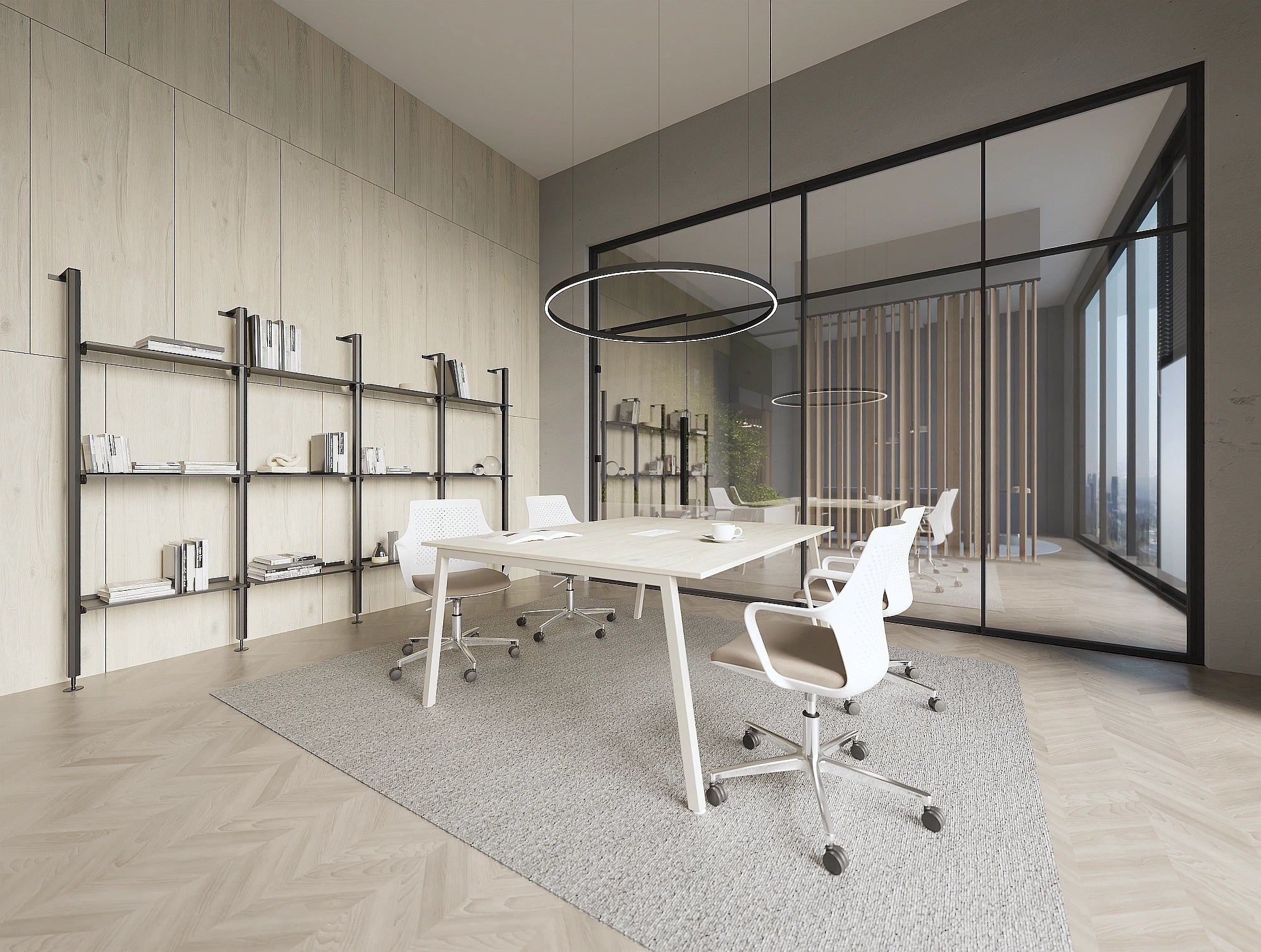 Ws.D Key 1-Piece Meeting Table with Straight Legs