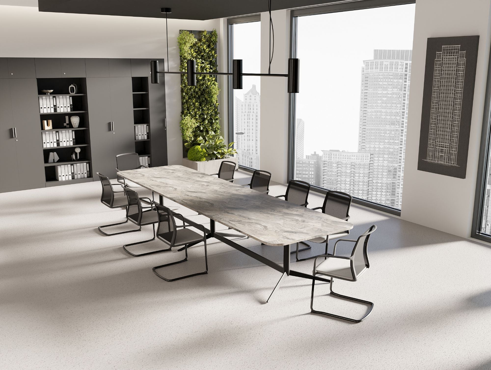 Ws.D Harmon Triple Base Table with Rectangle Top