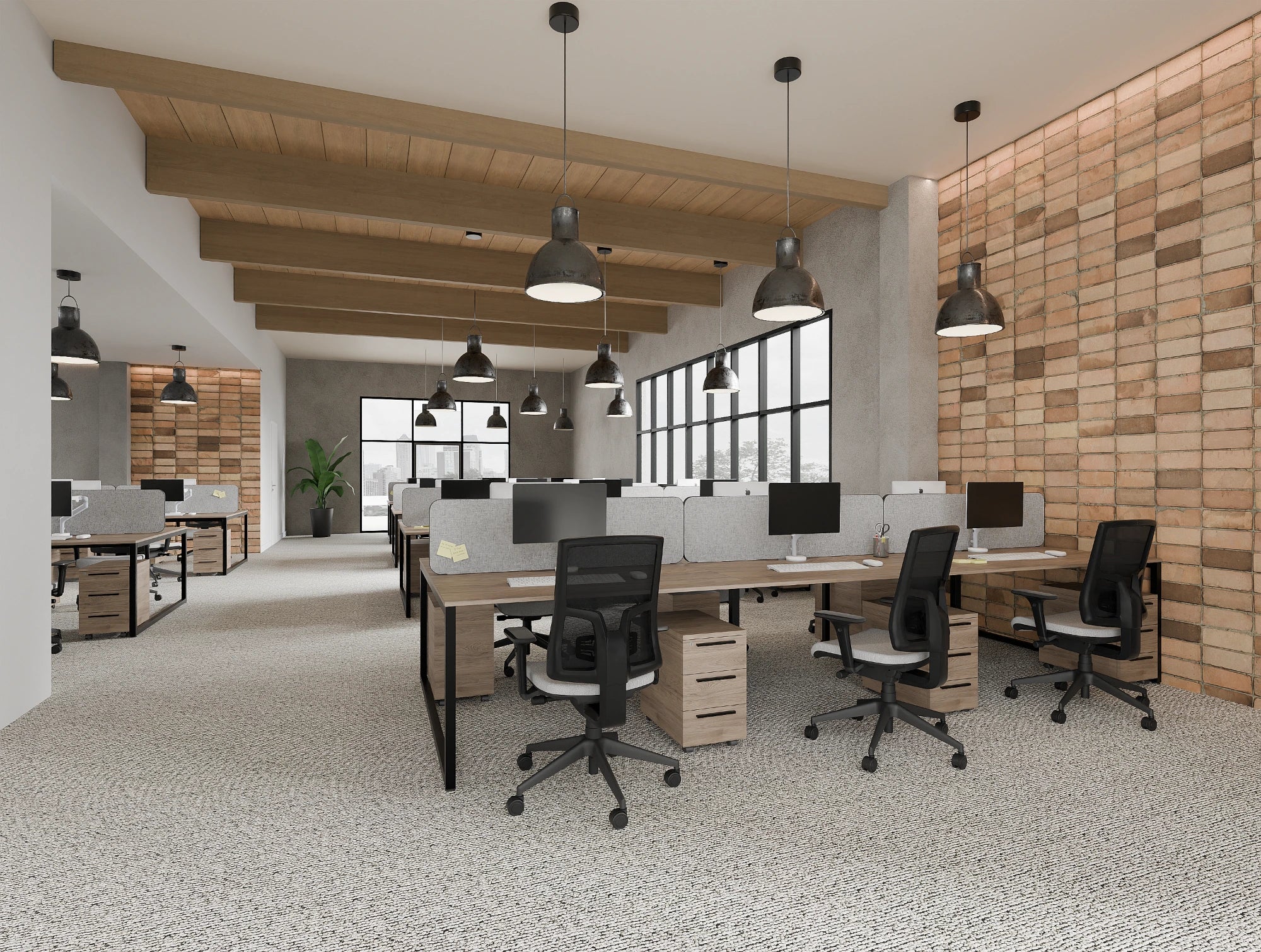 Ws.D Key 8-Person Back-To-Back Bench Desk with Straight Legs