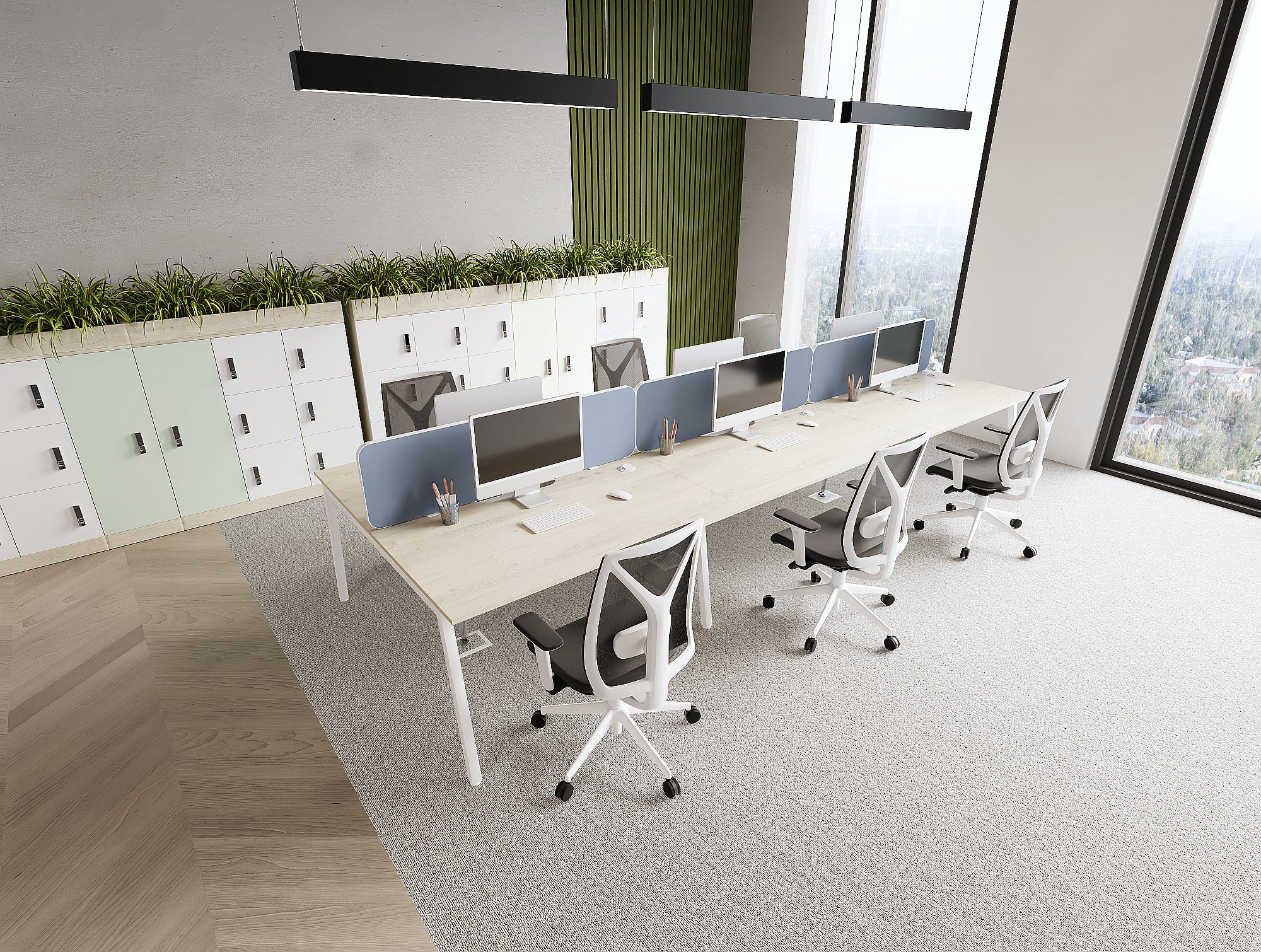 Ws.D Key Single Bench Desk with Closed Legs