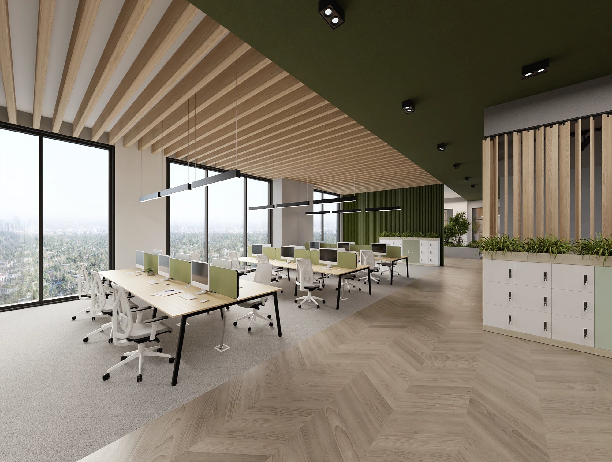 Ws.D Key 8-Person Back-To-Back Bench Desk with Straight Legs