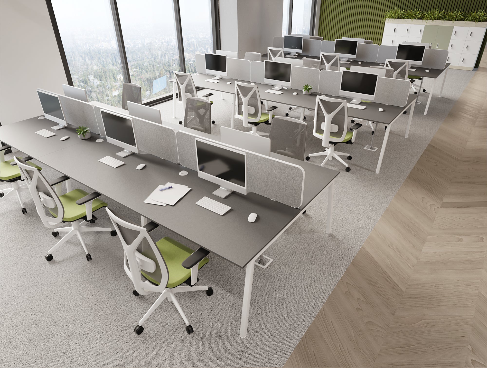 Ws.D Key Single Bench Desk with Closed Legs