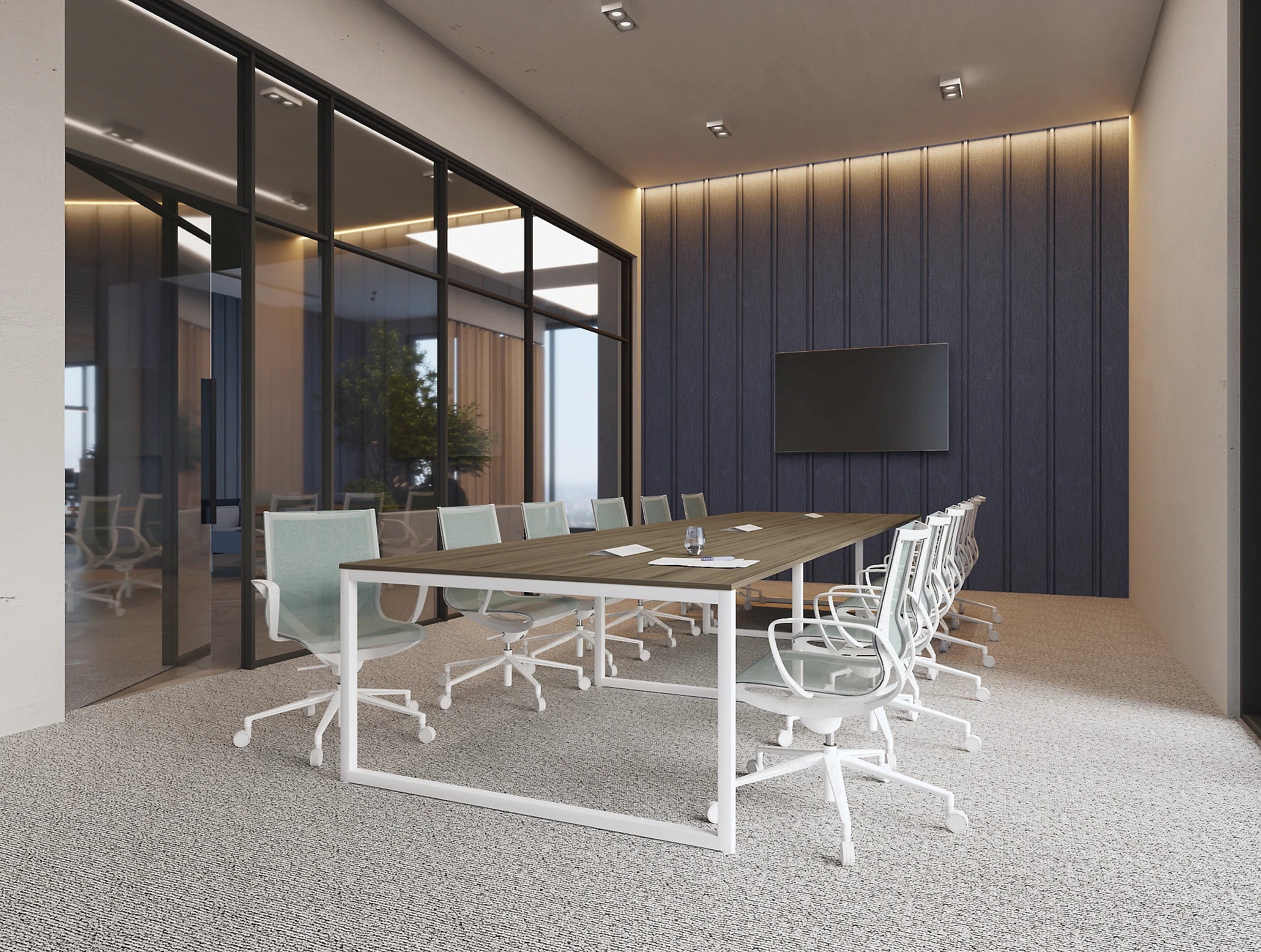 Ws.D Key 1-Piece Meeting Table with Straight Legs