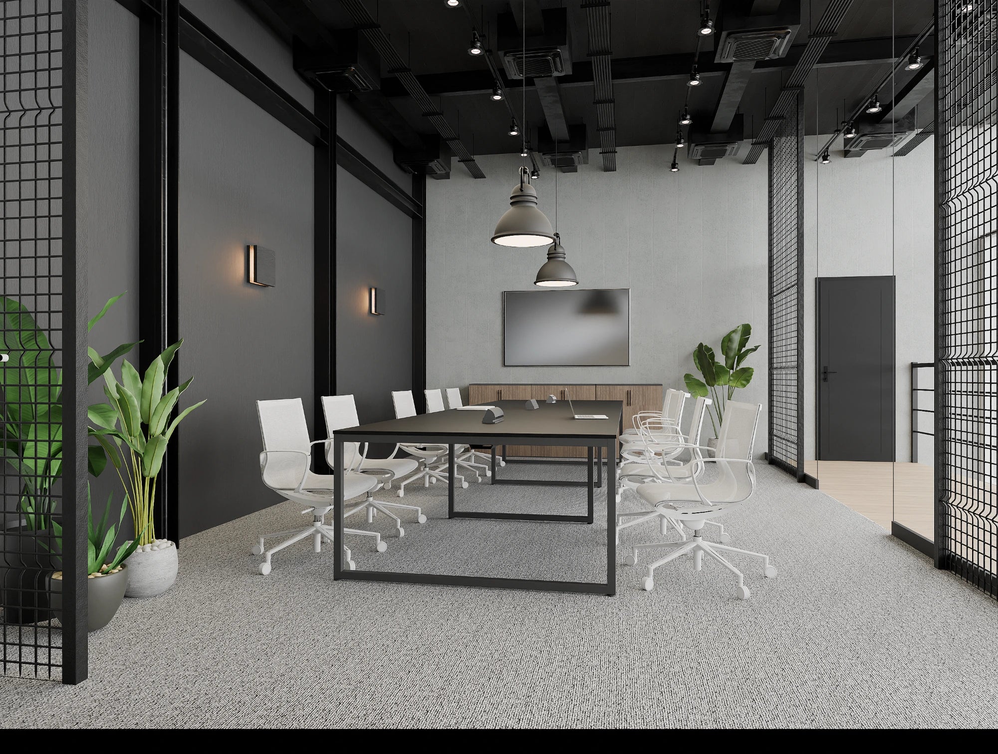 Ws.D Key 1-Piece Meeting Table with Straight Legs