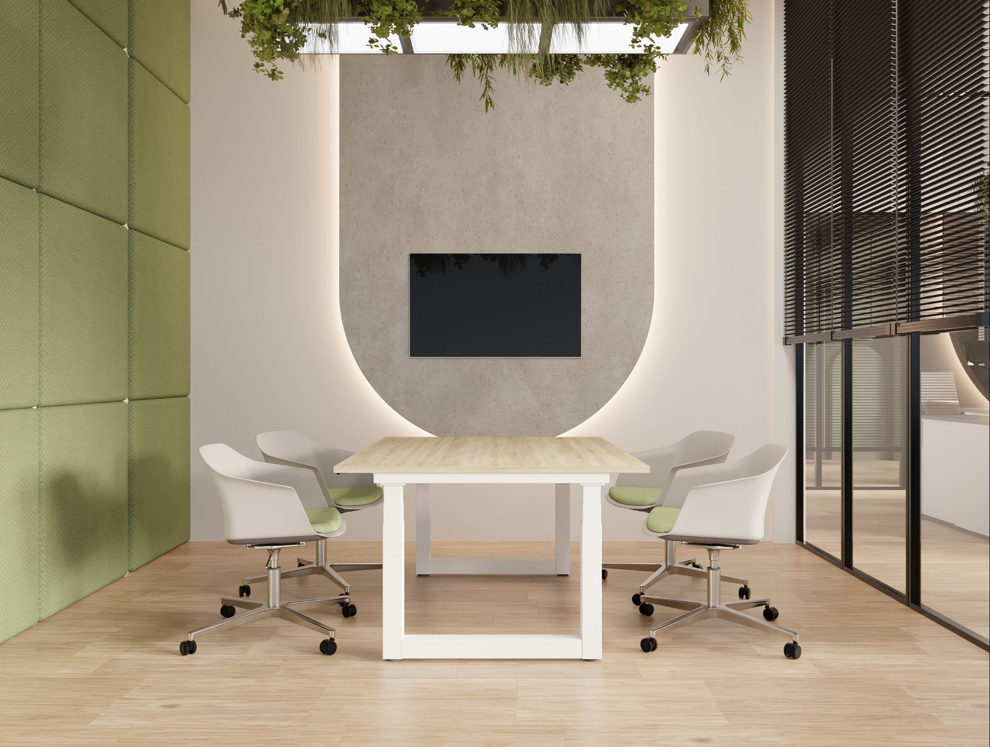 Ws.D Levo Chat Sit-Stand Meeting Room Table with Straight Edge