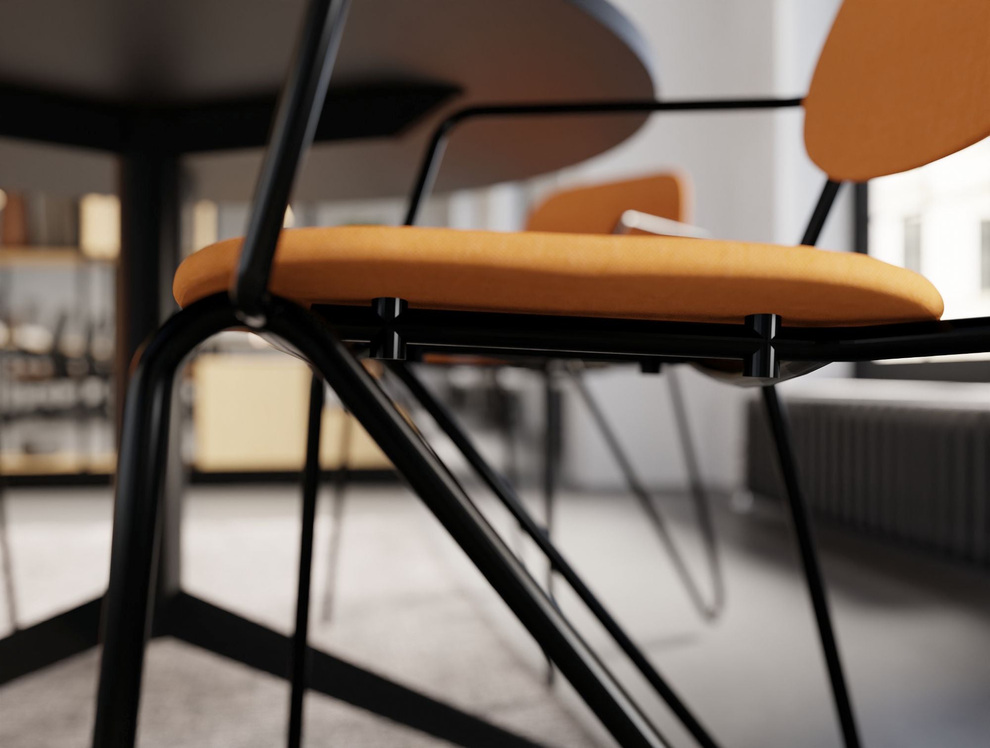 Ws.D Line High Stool with Padded Seat