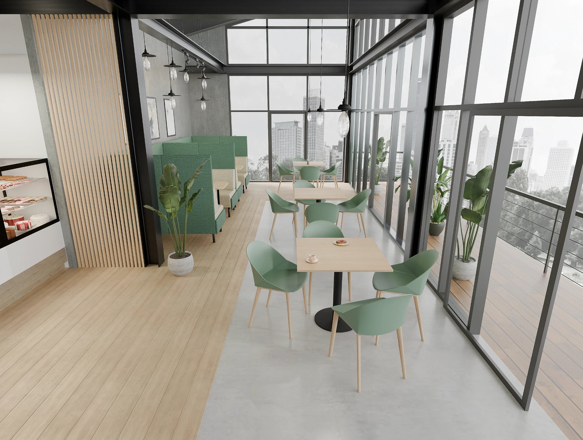 Ws.D Nexis Cylinder Base Table with Round Table Top Monocolour