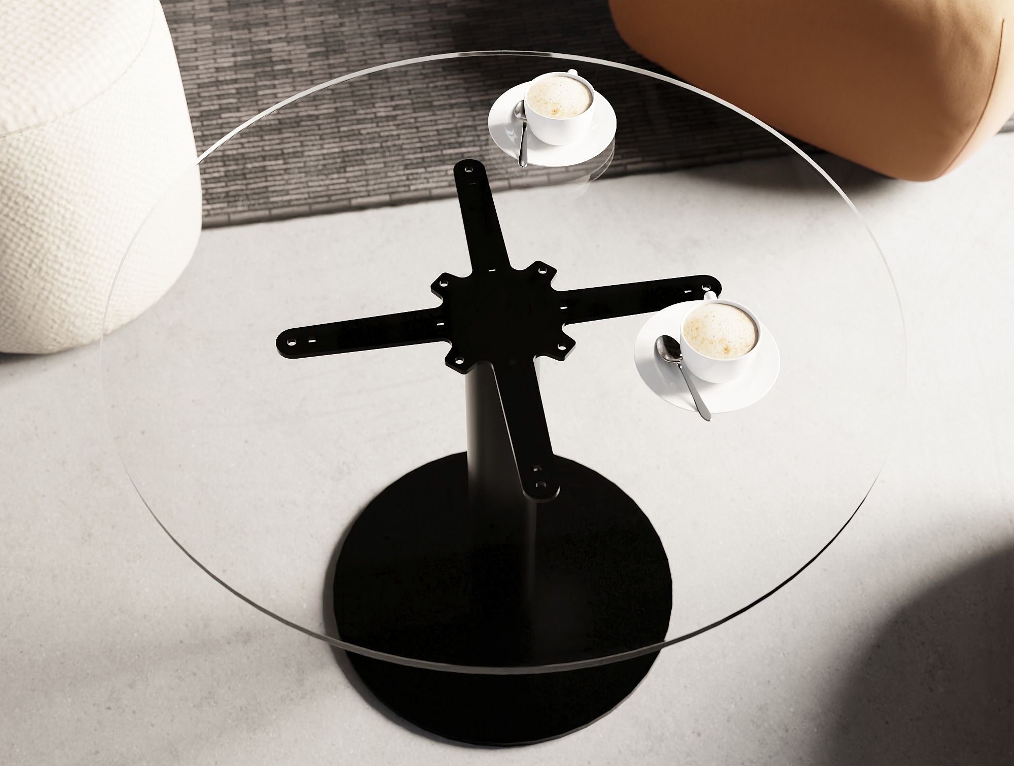 Ws.D Nexis Cylinder Base Table with Round Table Top Monocolour