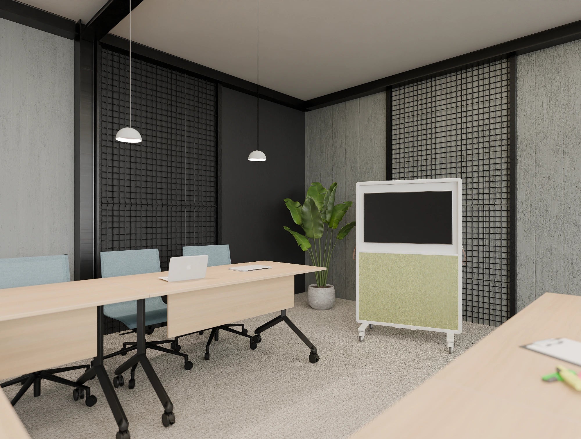Ws.D Spry Mobile Wall - Whiteboard & MFC Panel