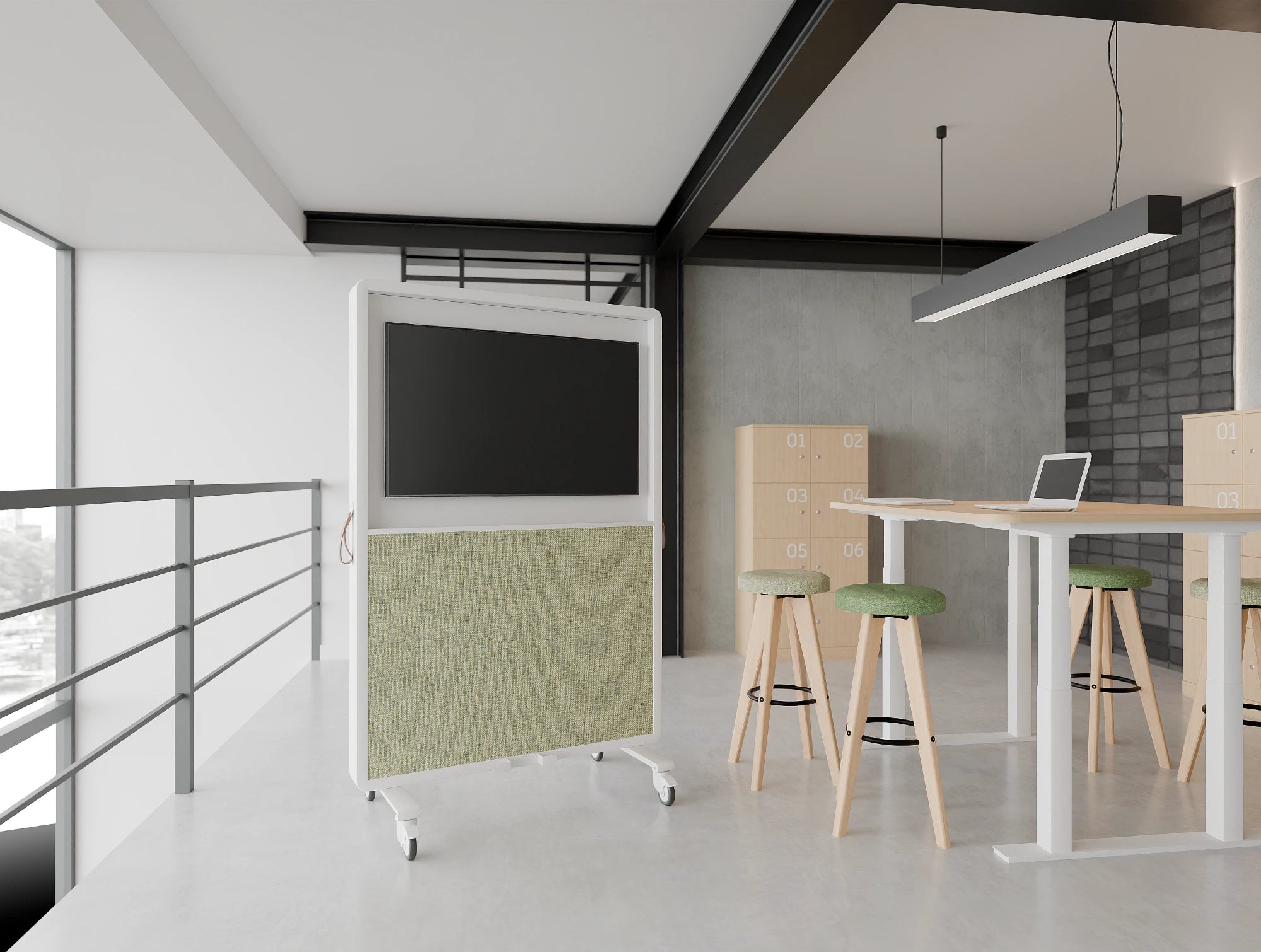 Ws.D Spry Mobile Wall - Whiteboard & MFC Panel