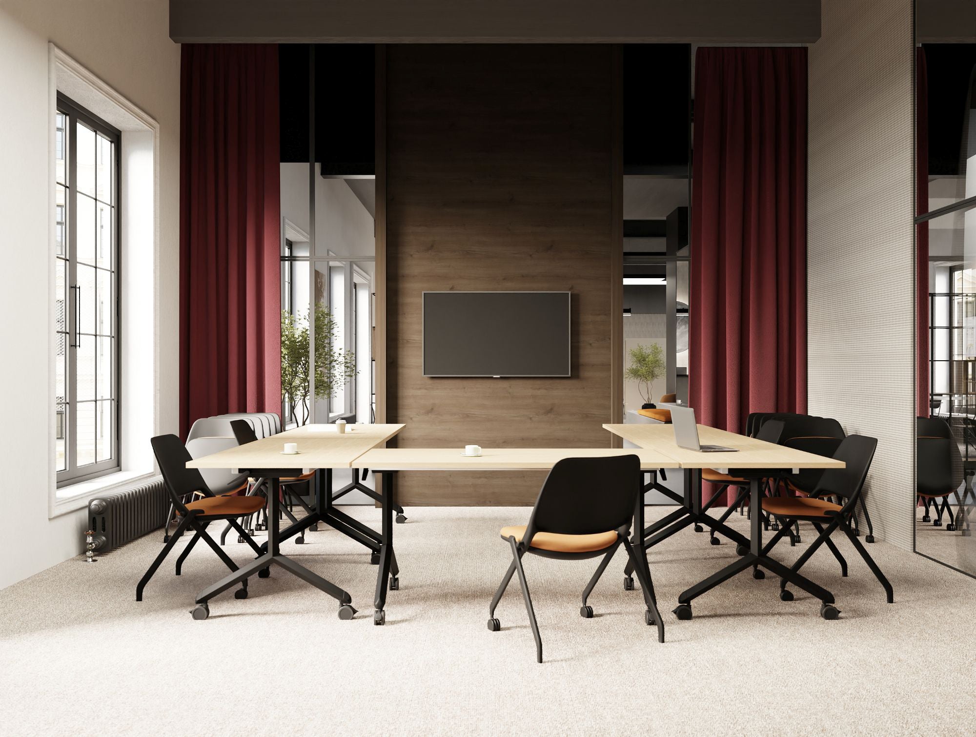 Ws.D Flex Folding Upholstered Chair with 2 Castors