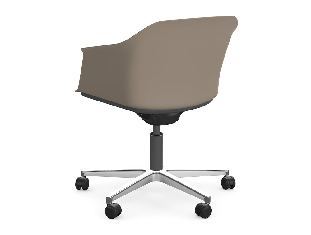 Ws.D Jupiter Chair with Polished Aluminium Five Star Castor Base