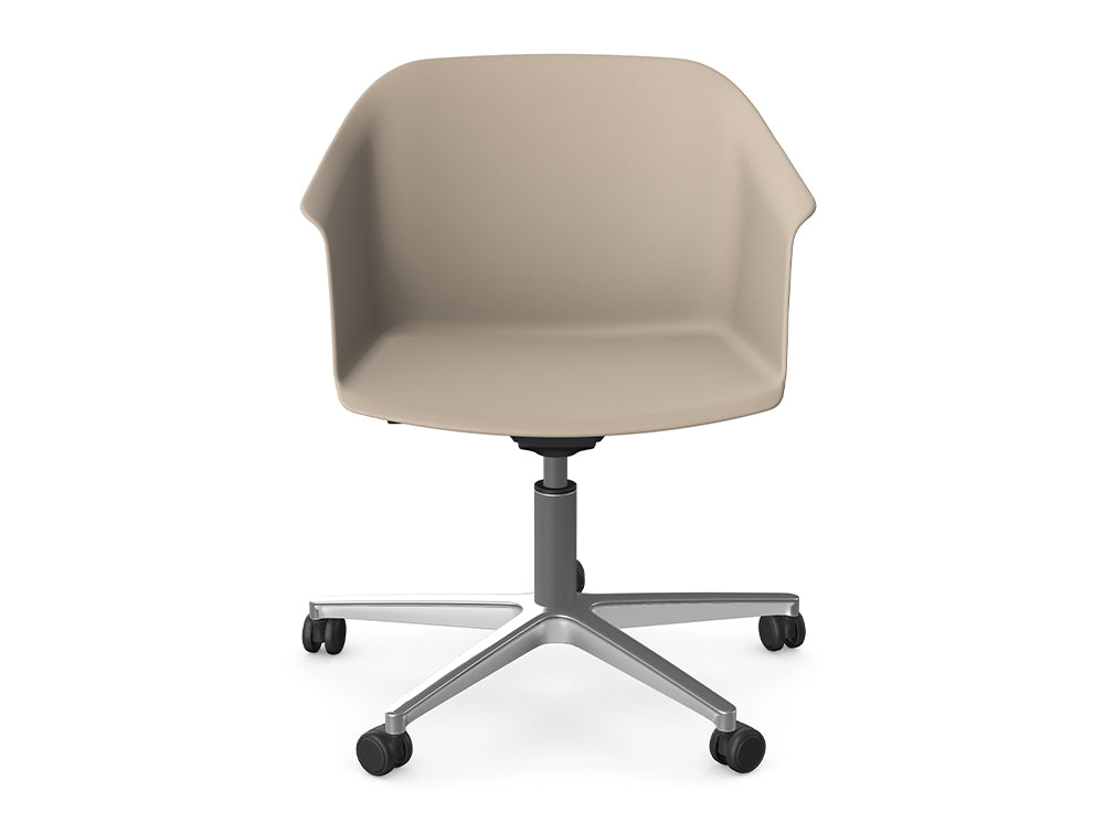 Ws.D Jupiter Chair with Polished Aluminium Five Star Castor Base