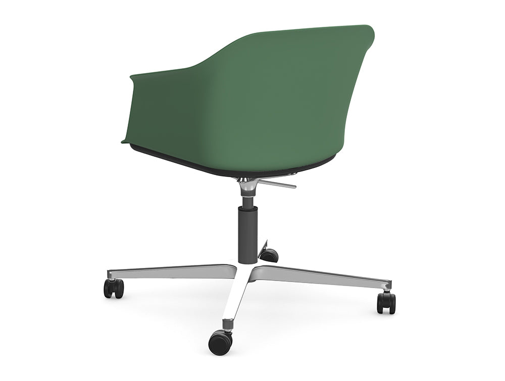 Ws.D Jupiter Chair with Polished Aluminium Four Star Castor Base