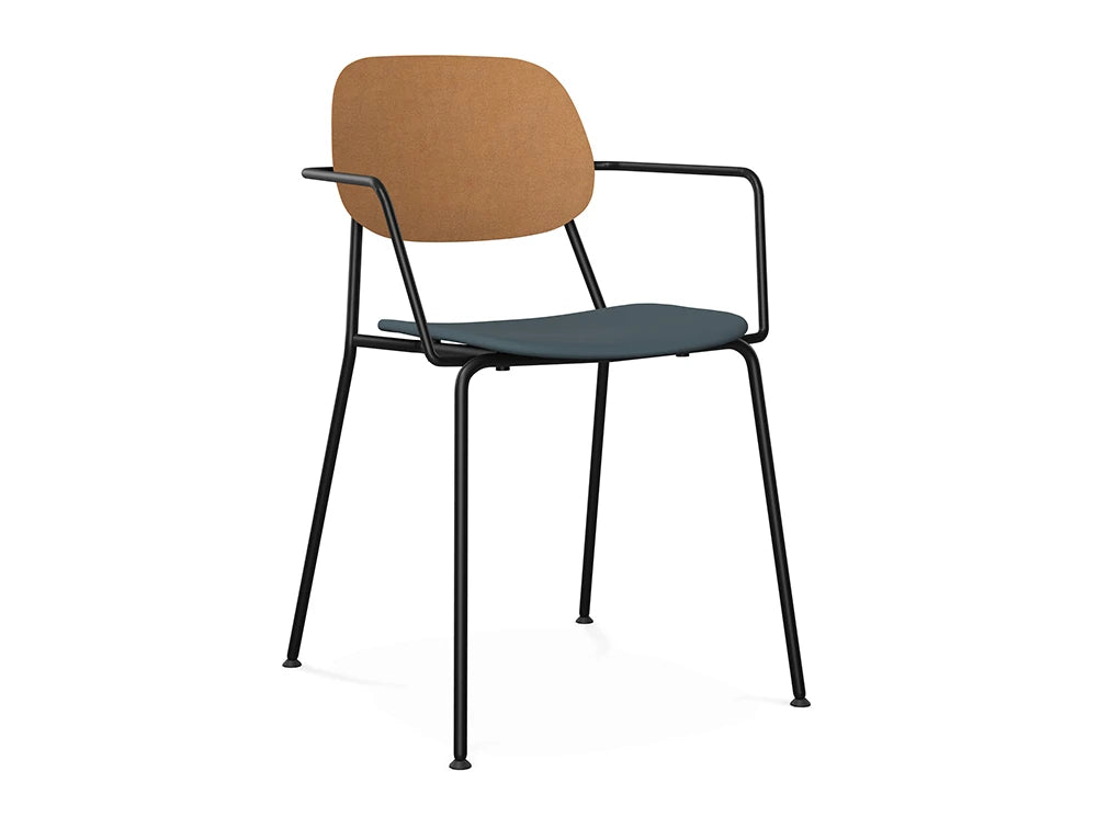 Ws.D Line Chair with 4 legs and Padded Seat and Armrest