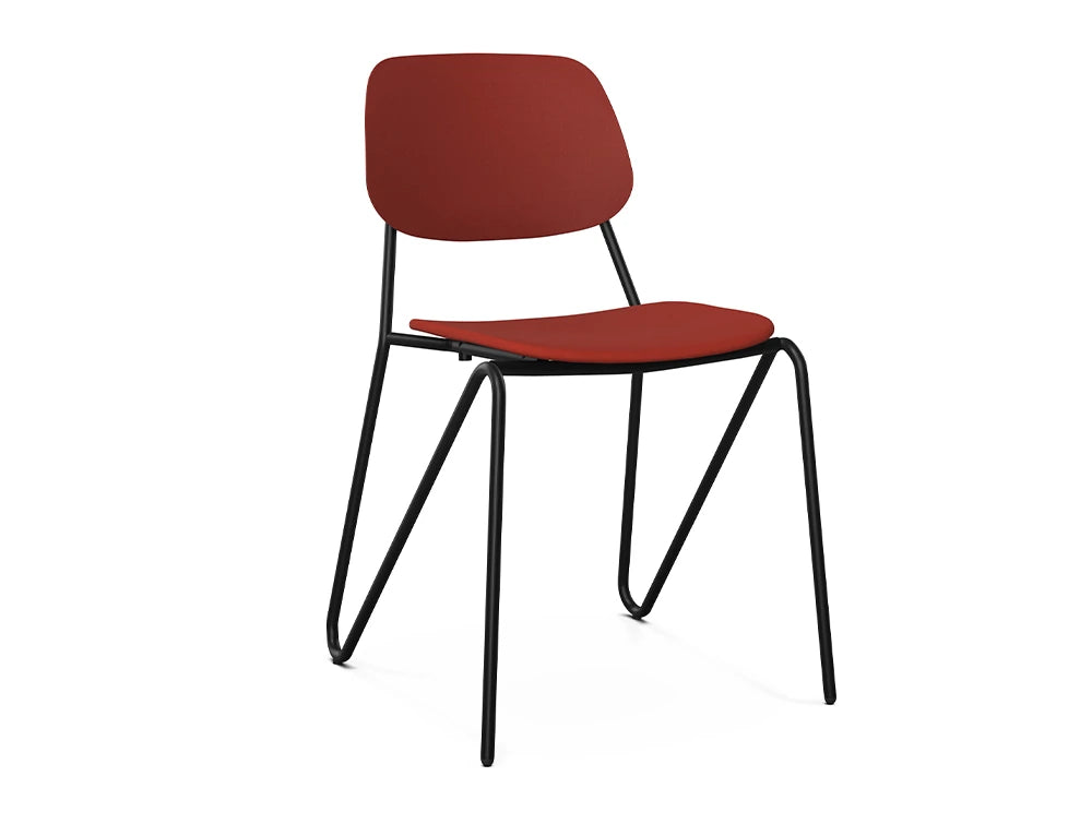 Ws.D Line Chair with Curved Legs and Padded Seat