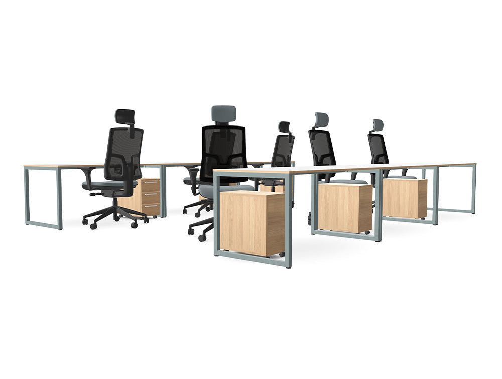 Ws.D 6-Person Office with Pedestals