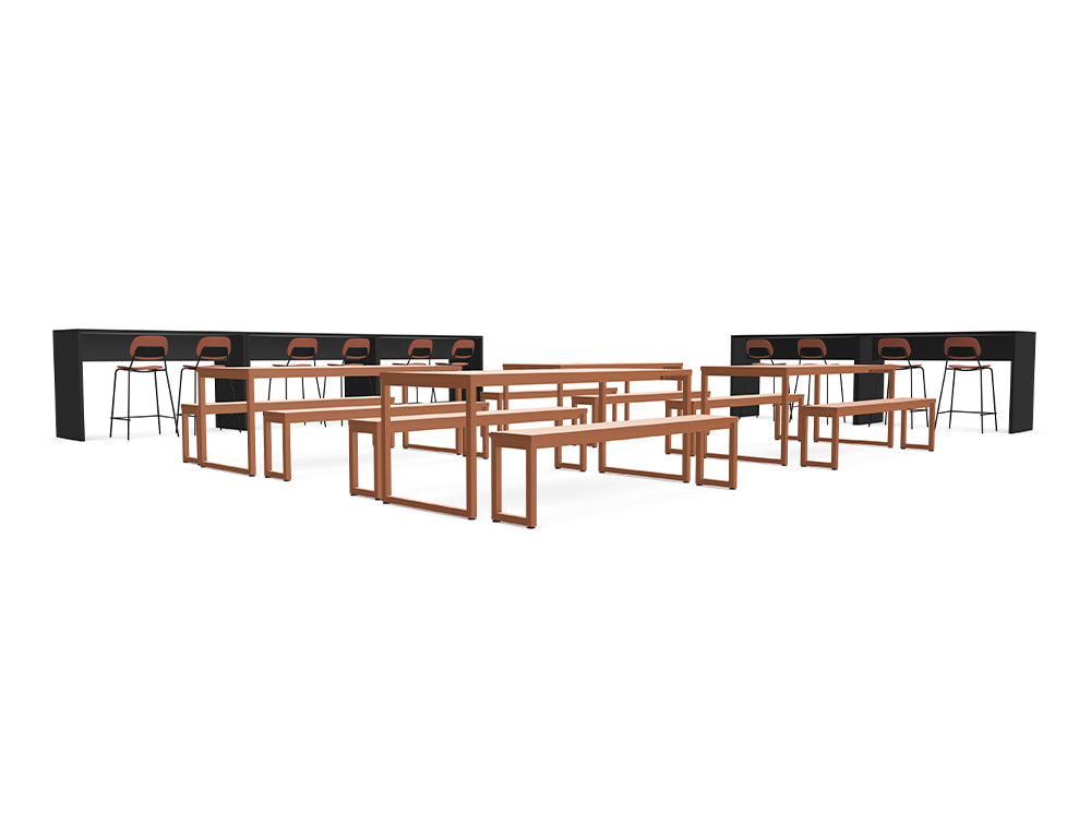 Ws.D Canteen with Bench Seating and High Tables