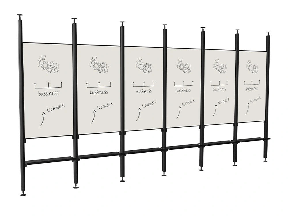 Ws.D Decora Modular Glassboard Zoning System with Shelves