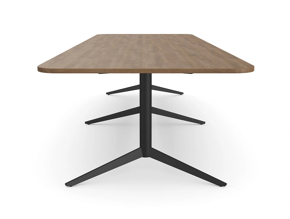 Ws.D Harmon Triple Base Table with Rectangle Curved Edge Top