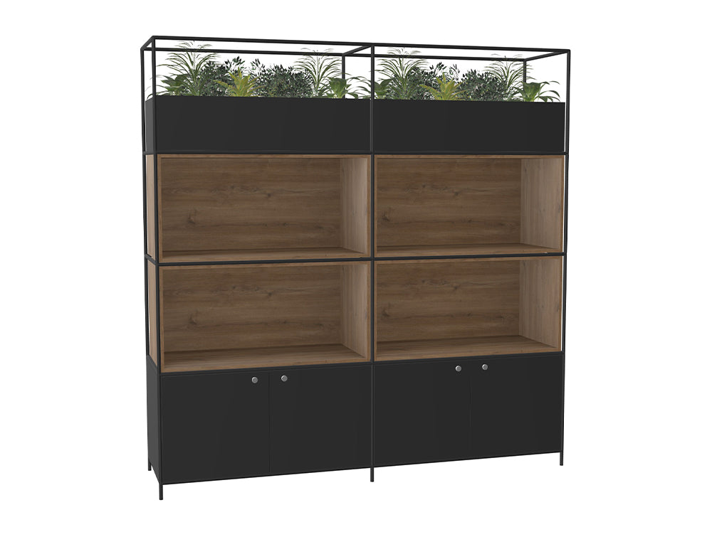 Ws.D Ionic Bookcase with Double Grid Unit Storage