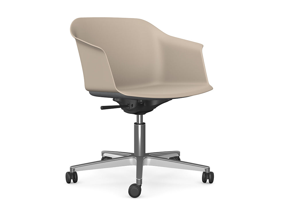Ws.D Jupiter Chair with Polished Aluminium Five Star Castor Base