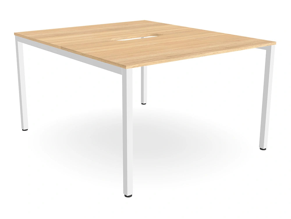 Ws.D Key 2-Person Back-To-Back Bench Desk with Straight Legs