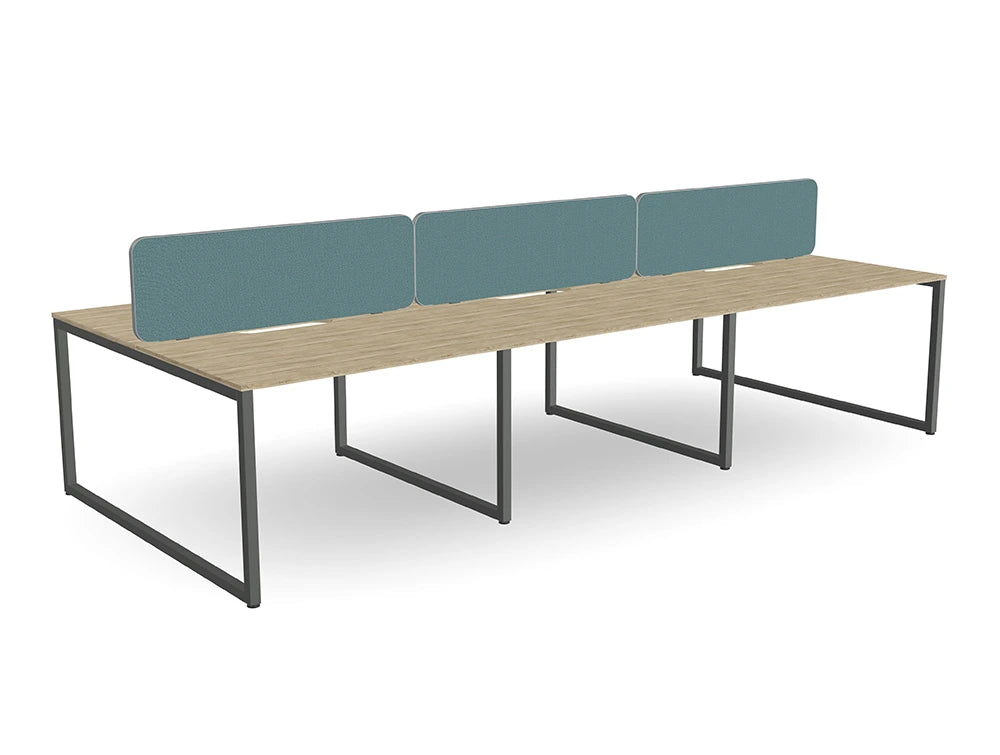 Ws.D Key 6-Person Back-To-Back Bench Desk with Closed Legs