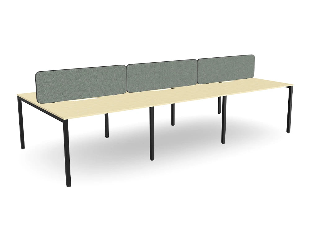 Ws.D Key 6-Person Back-To-Back Bench Desk with Straight Legs