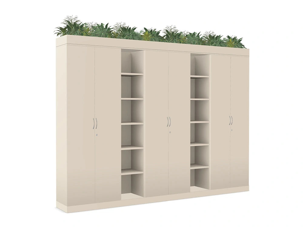 Ws.D Key Storage Modular 6-Level Cupboard with Bookshelves and Planters