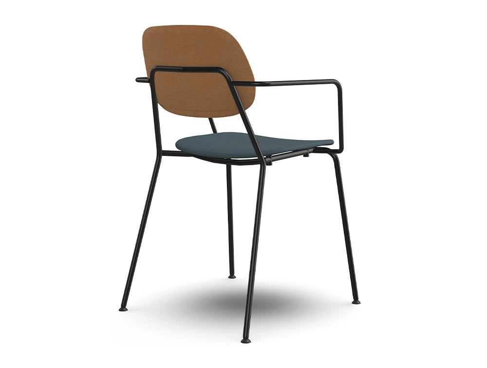 Ws.D Line Chair with 4 legs and Padded Seat and Armrest