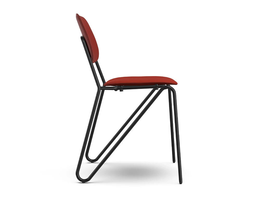 Ws.D Line Chair with Curved Legs and Padded Seat