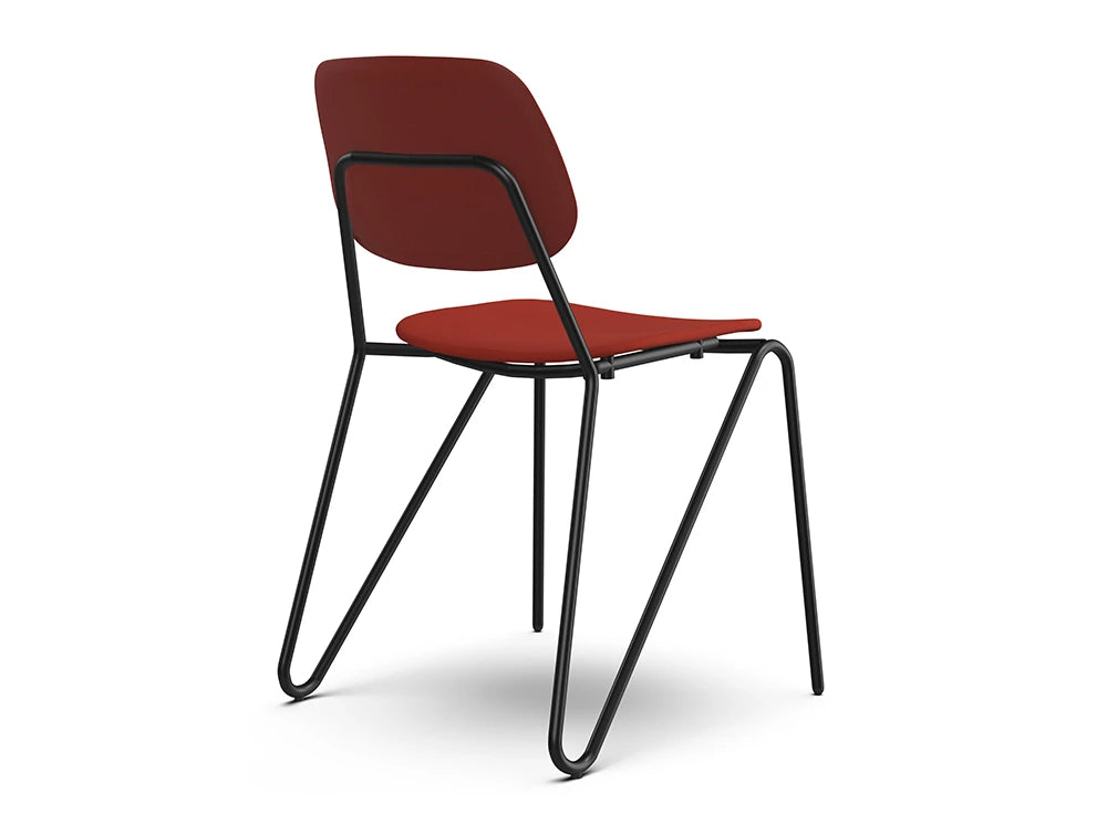 Ws.D Line Chair with Curved Legs and Padded Seat