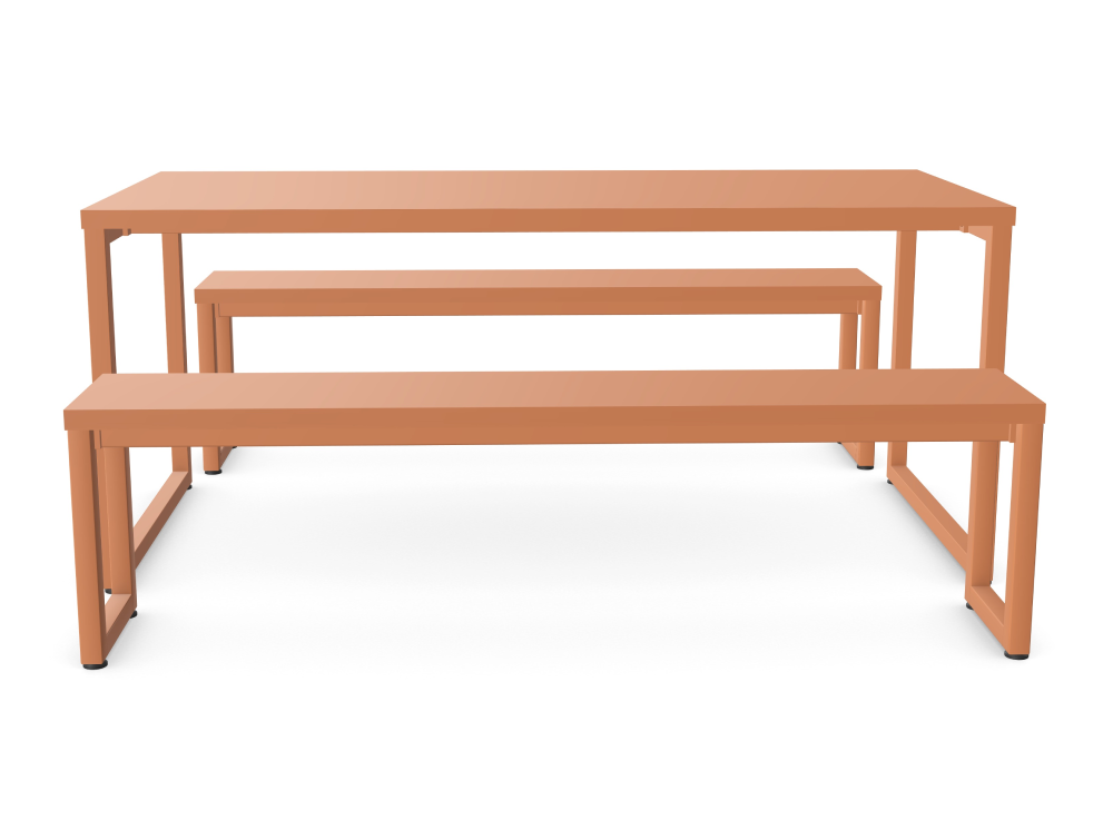 Ws.D Nestro Monocolour Closed Metal Leg Canteen Table and Bench Seating