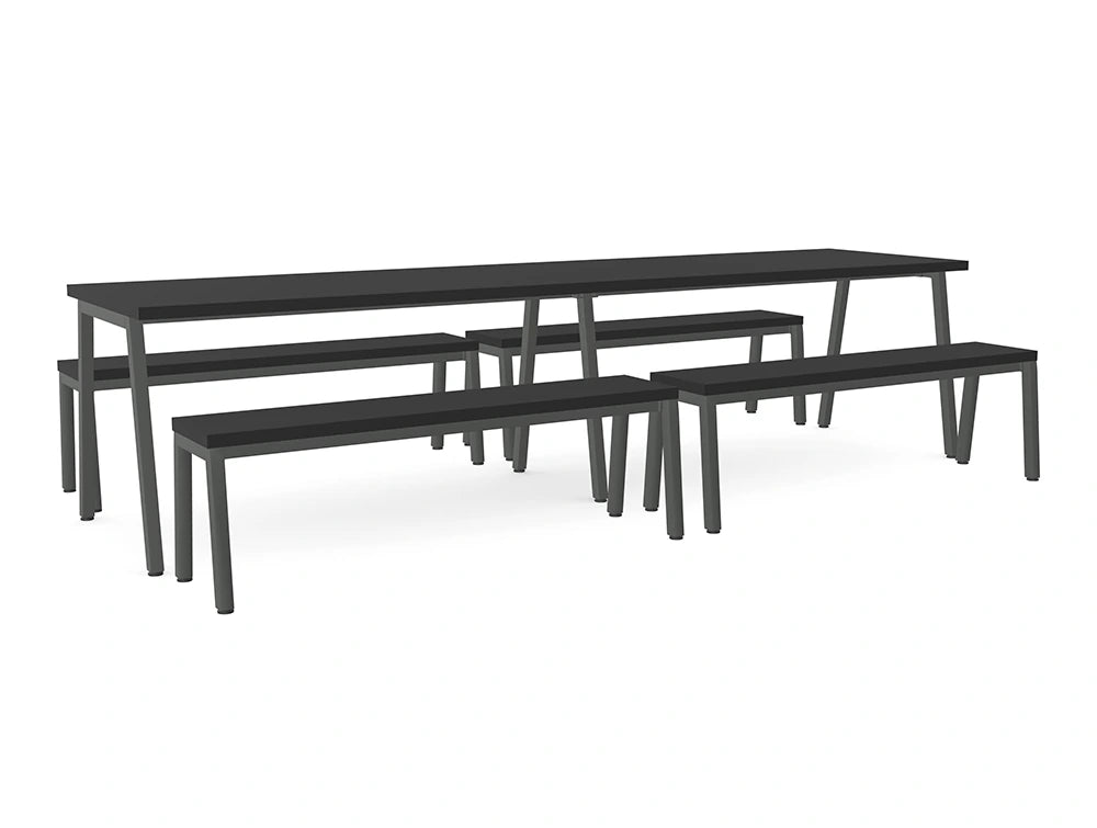 Ws.D Nestro Metal 2-Piece Canteen Table and Bench Seating with A Legs
