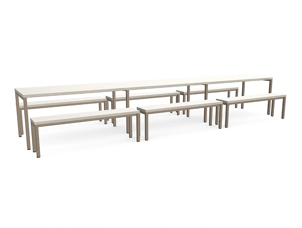 Ws.D Nestro Metal 3-Piece Canteen Table with Straight Leg