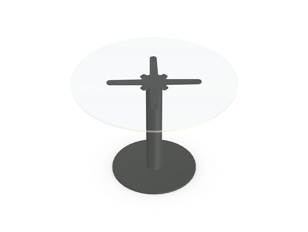 Ws.D Nexis Cylinder Base Coffee Table with Round Glass Table Top