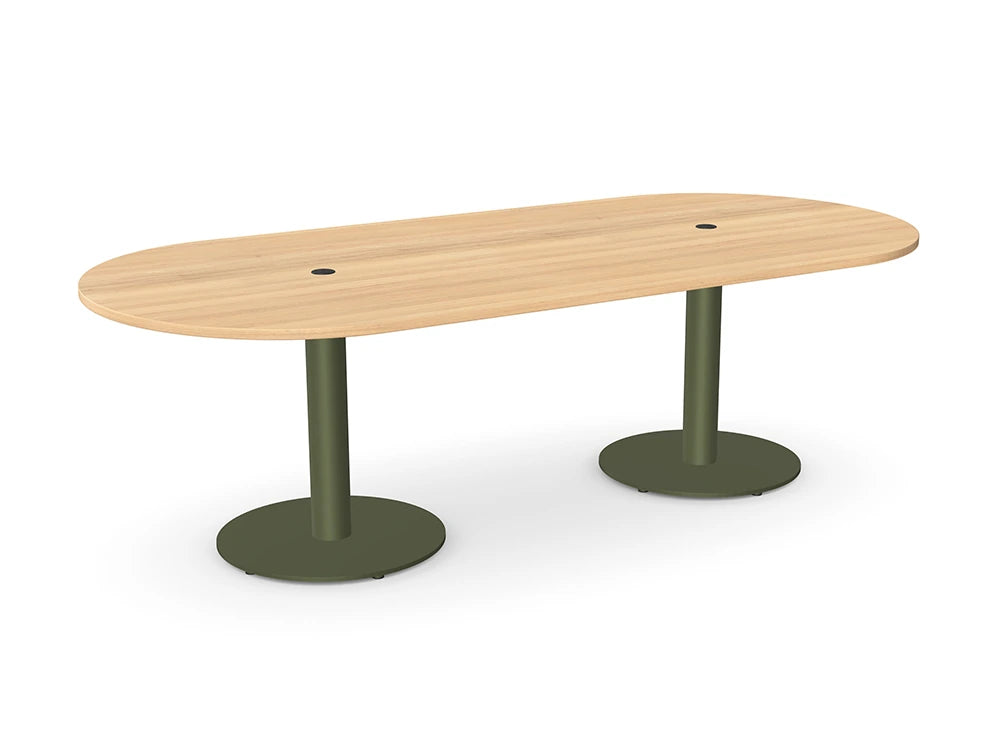 Ws.D Nexis+ Double Cylinder Round Base Meeting Table with Oval Table Top