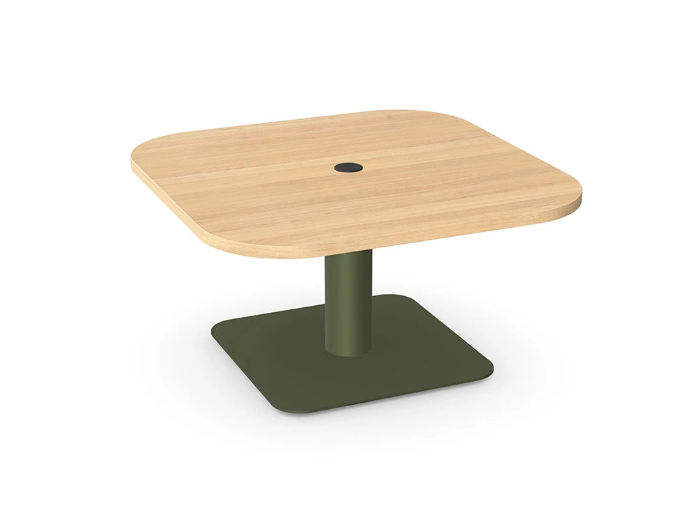 Ws.D Nexis+ Cylinder Square Base Coffee Table with Curved Square Table Top