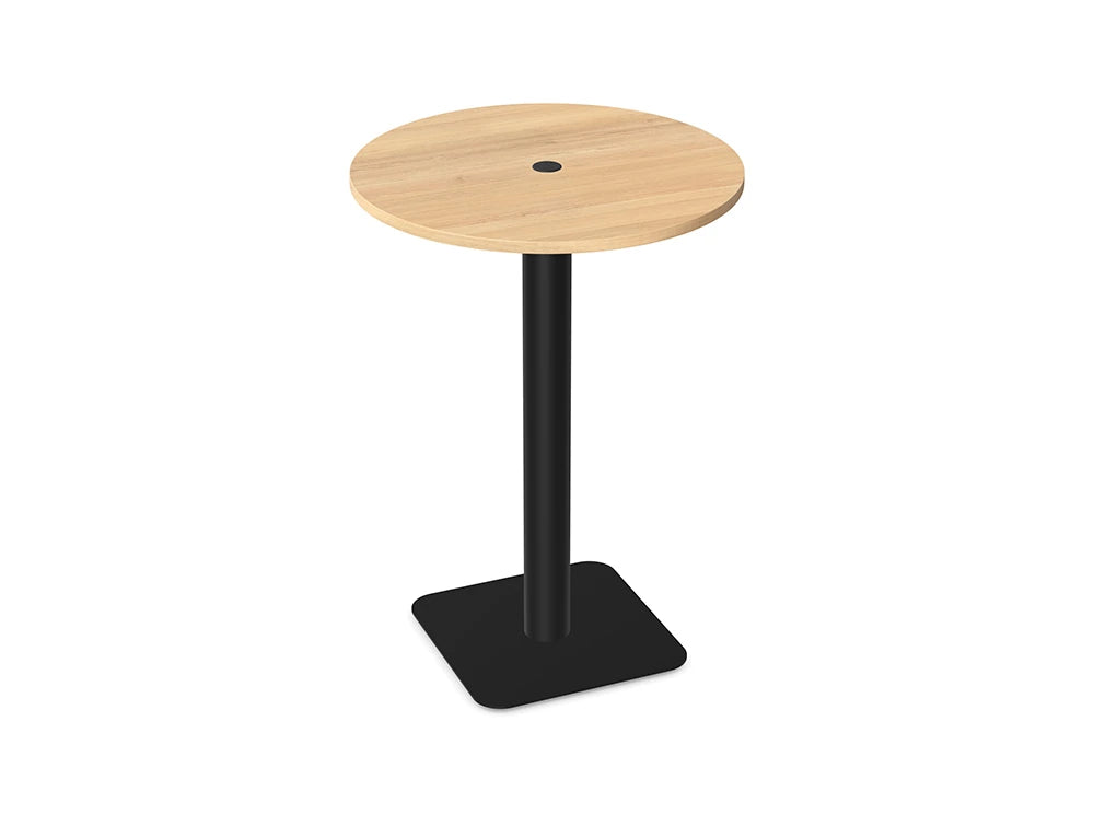 Ws.D Nexis+ Cylinder Square Base Poseur Table with Round Table Top