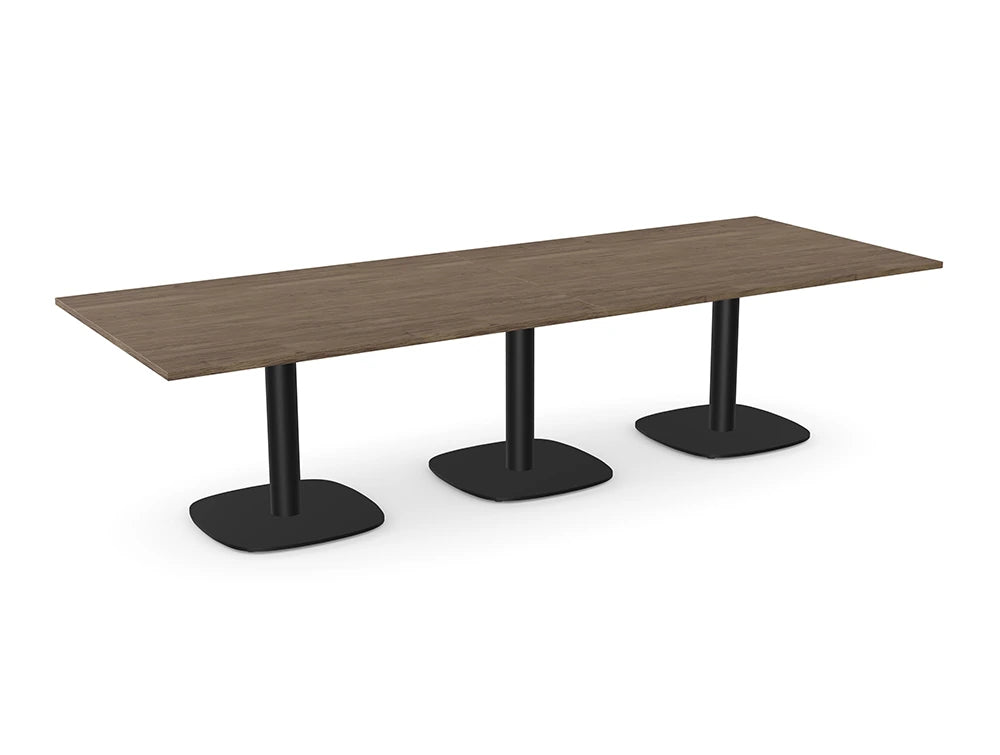 Ws.D Nexis+ Triple Cylinder Squircle Base Meeting Table with Rectangular Table Top